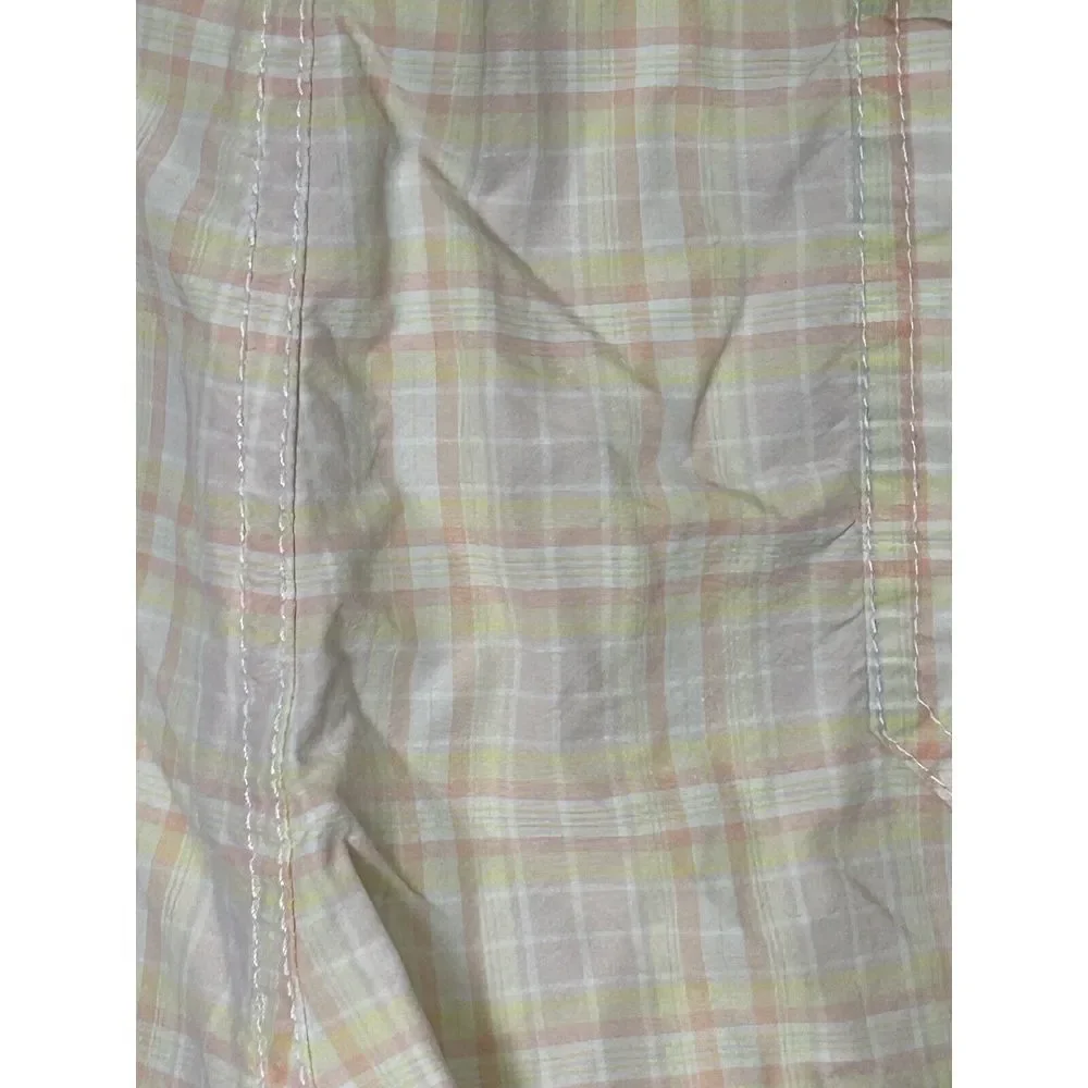Polo Ralph Lauren Orange Yellow Plaid Swim Trunks‎ String Tie White Size XL